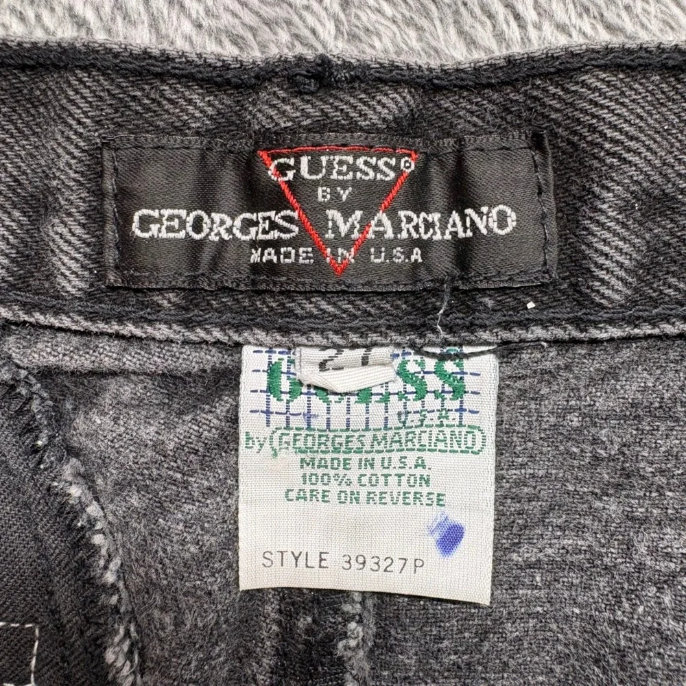 Guess Denim Shorts Women 27 Acid Wash Black Vintage Georges Marciano USA - Picture 8 of 12